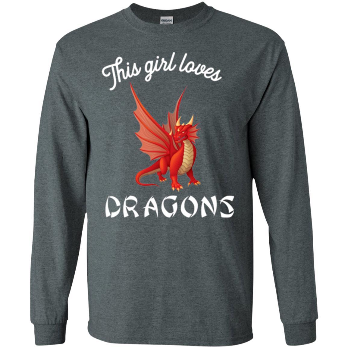 Dragon Lover T-shirt This Girl Loves Dragonst-shirt Dark Heather