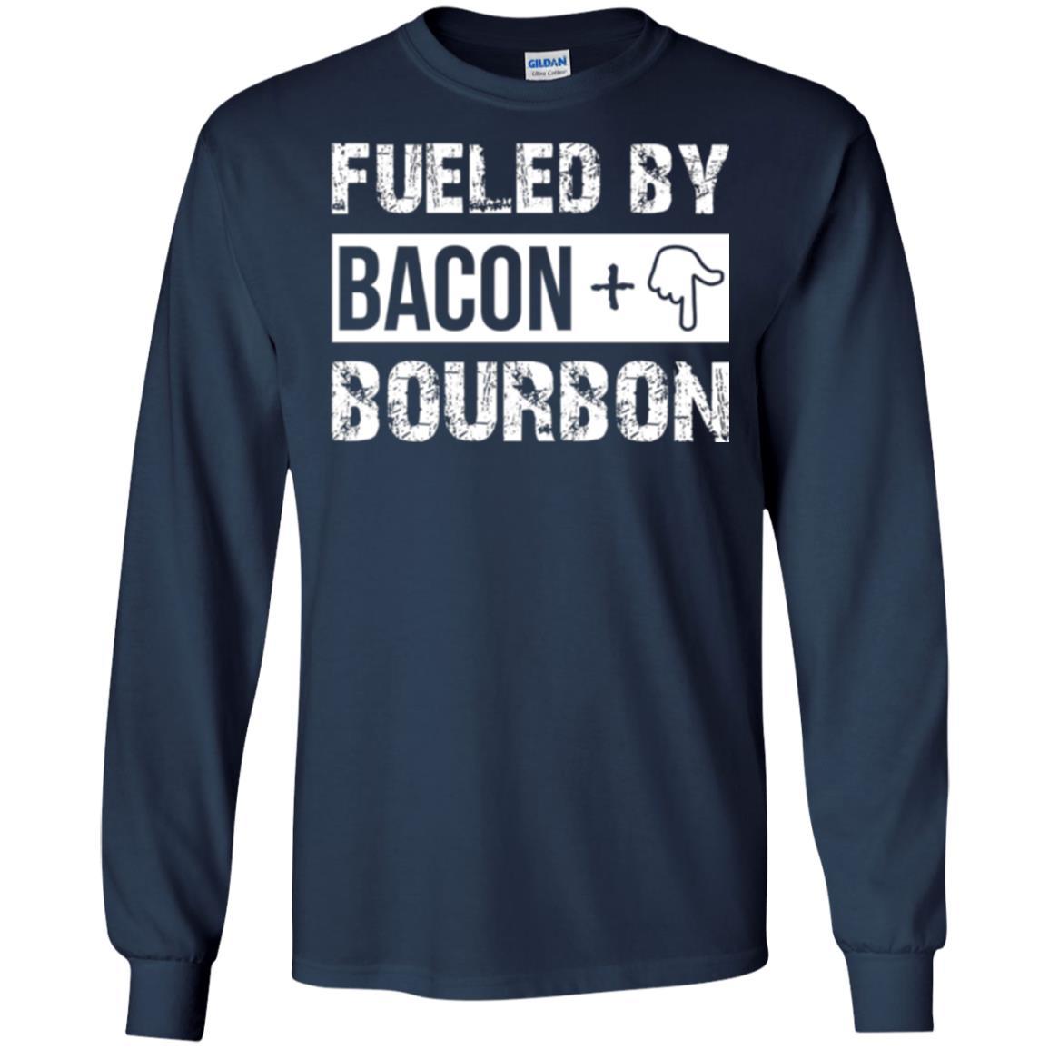 Whisky T-shirt Fueled By Bacon And Bourbon Navy