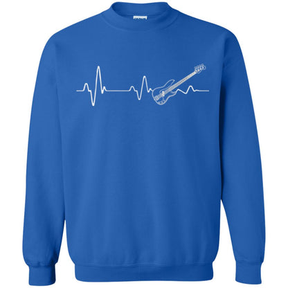 Bass Guitar Lovers T-shirt Heartbeat Royal