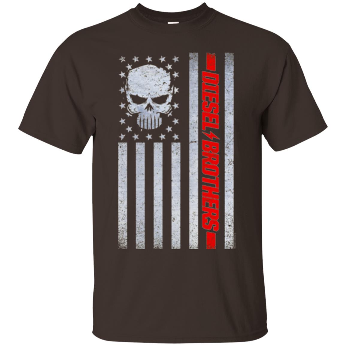Grungy American Flag Skull T-shirt Diesel Brothers Dark Chocolate