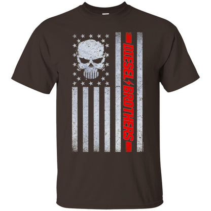 Grungy American Flag Skull T-shirt Diesel Brothers Dark Chocolate