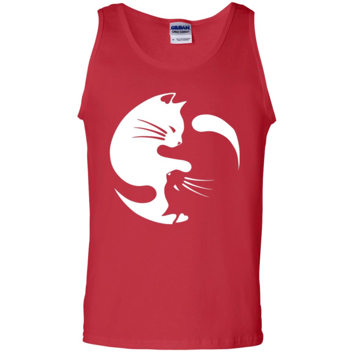 Ying Yang Cat T-shirt Red