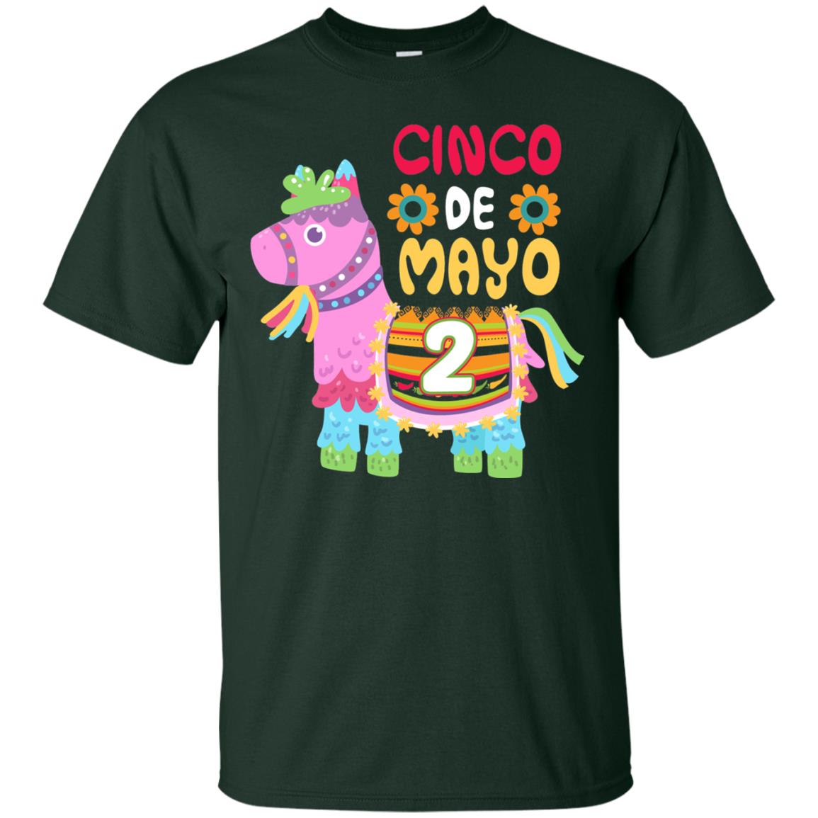 Cinco De Mayo Pinata Jockeys Horse Race 2nd Birthday T-shirt Forest