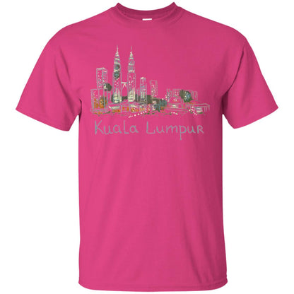 Kuala Lumpur Kl Panorama At Night T-shirt Heliconia