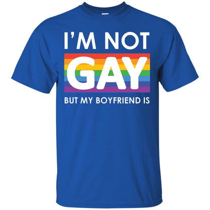 I_m Not Gay But My Boyfriend Is Lgbt Shirt Royal