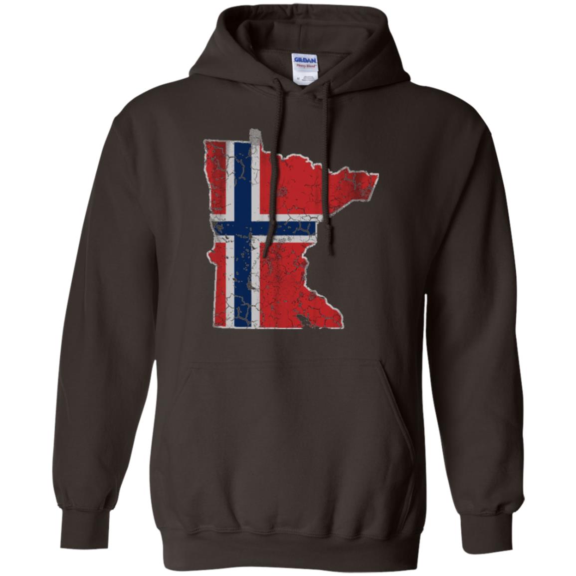 Minnesota Norwegian American Norge Norway Flag T-shirt Dark Chocolate