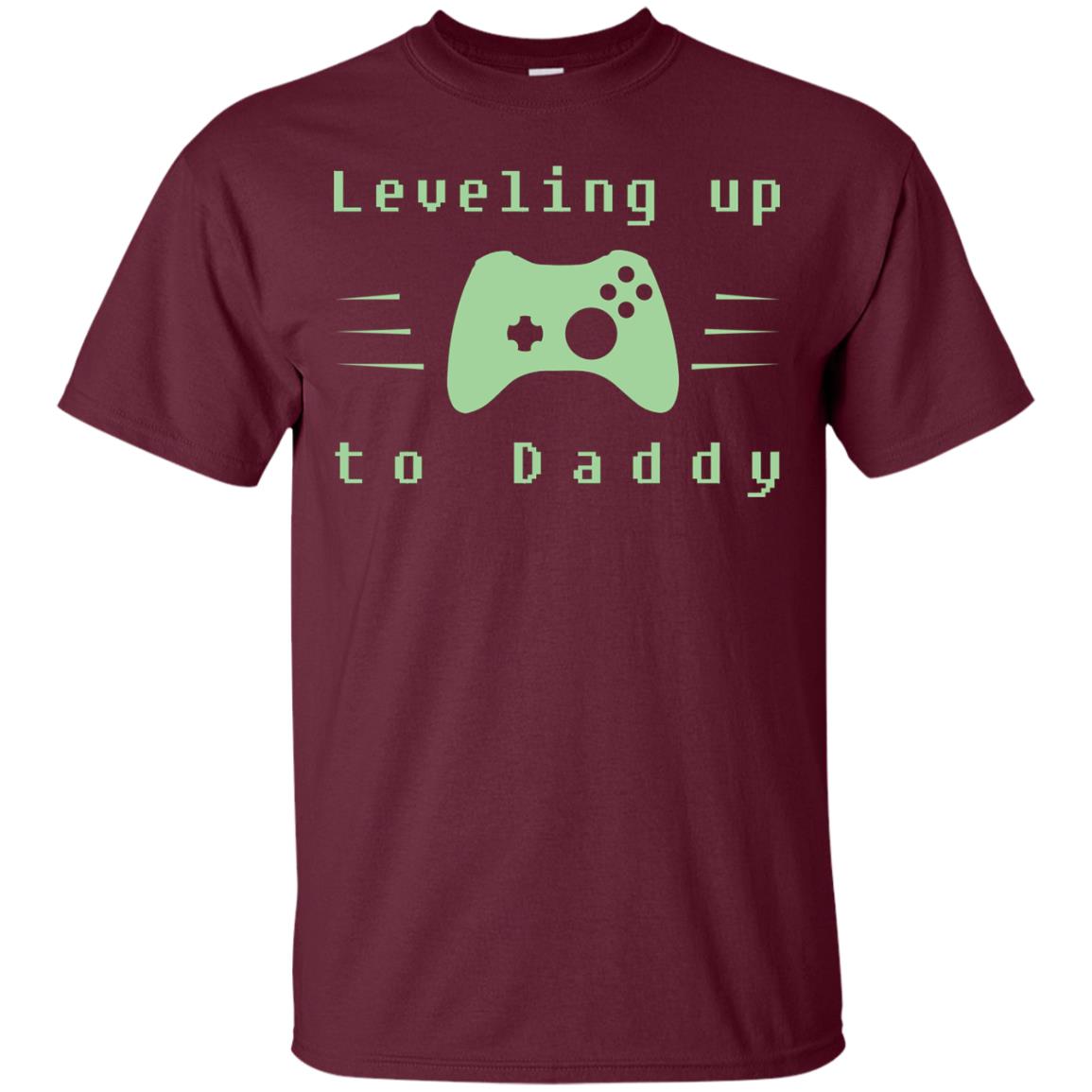 Leveling Up To Daddy Gaming Family Shirt Maroon