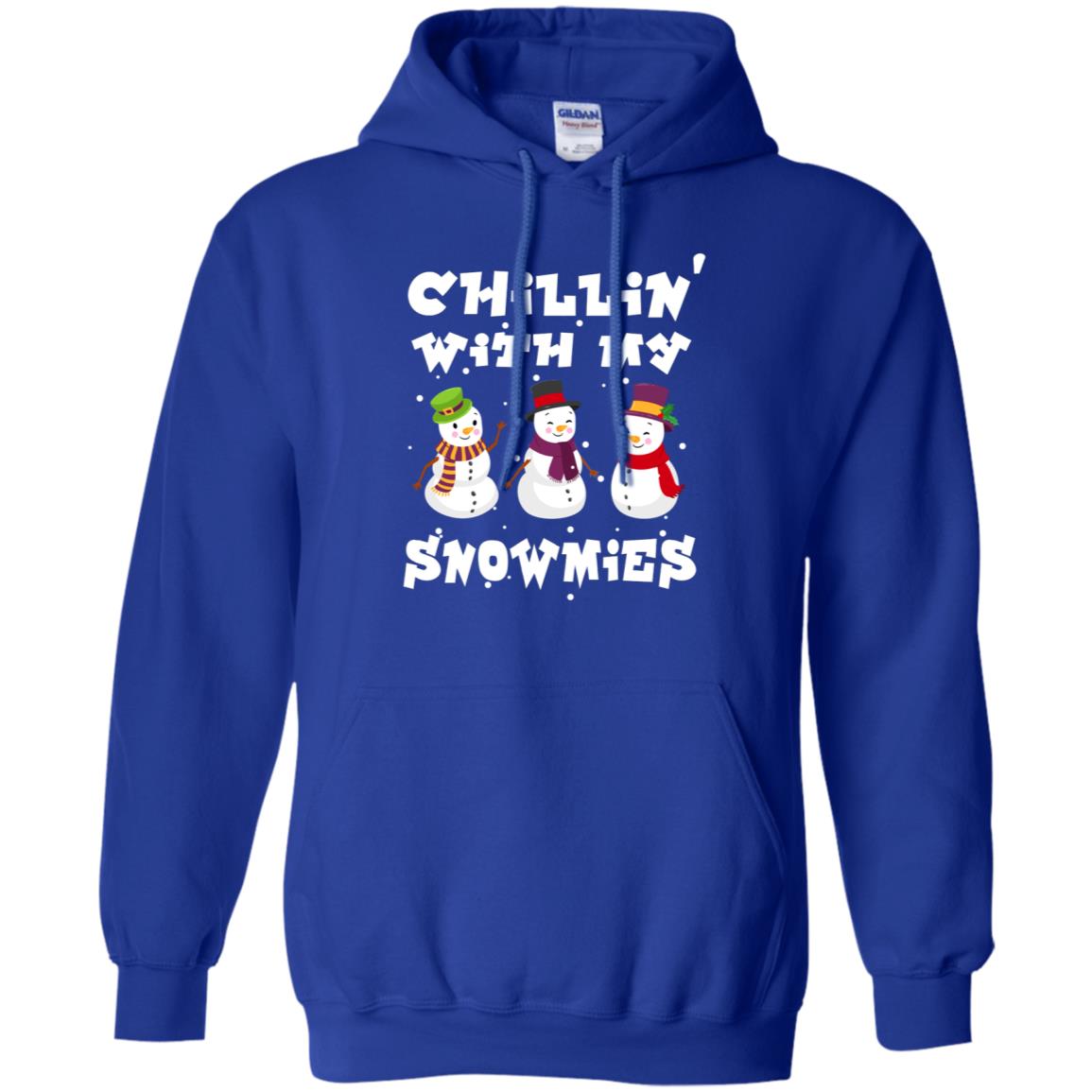 Chillin' With My Snowmie Snowman X-mas Gift Shirt For Mens Womens Kids Royal