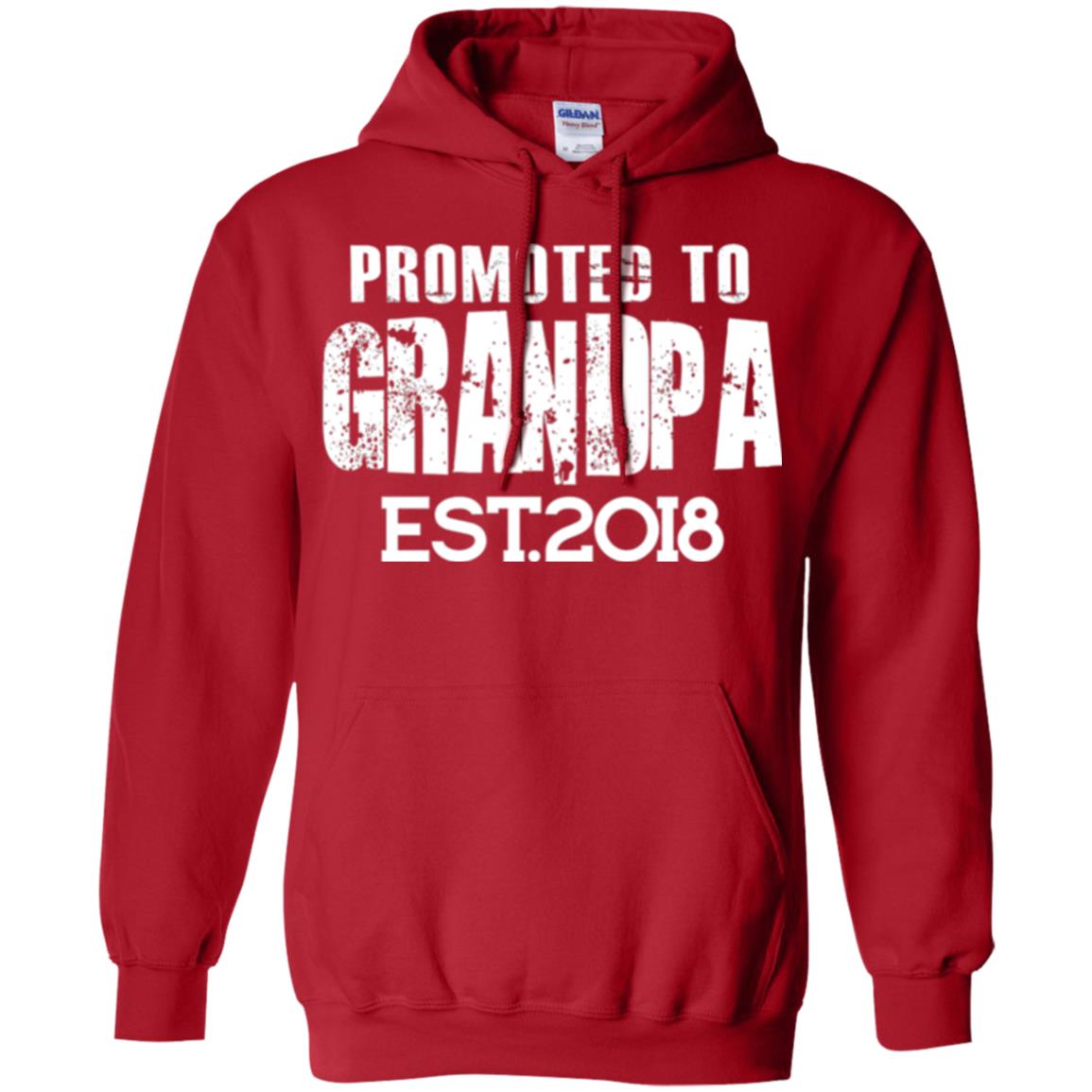 Papa T-shirt Promoted To Grandpa Est 2018 T-shirt Red