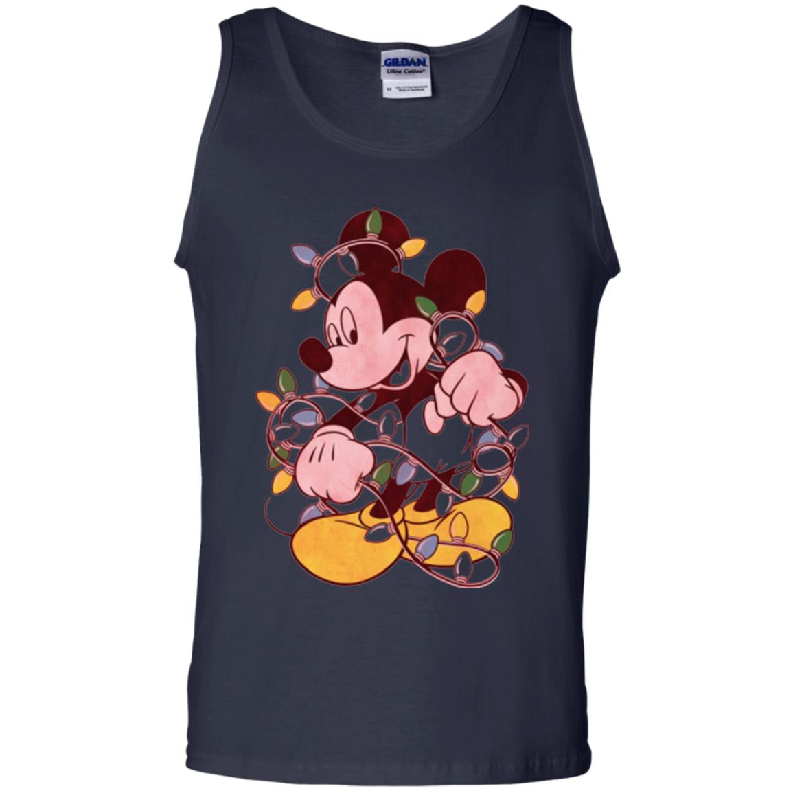 Christmas Lights T-shirt Disney Mickey Mouse Navy