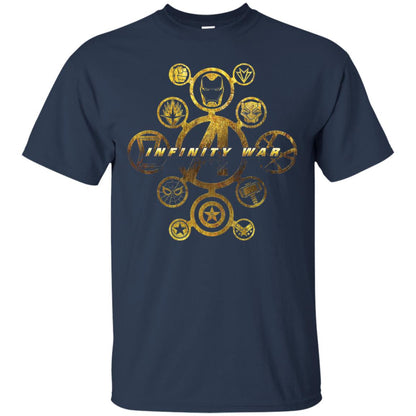 Infinity War Gold Hero Movie T-shirt Navy