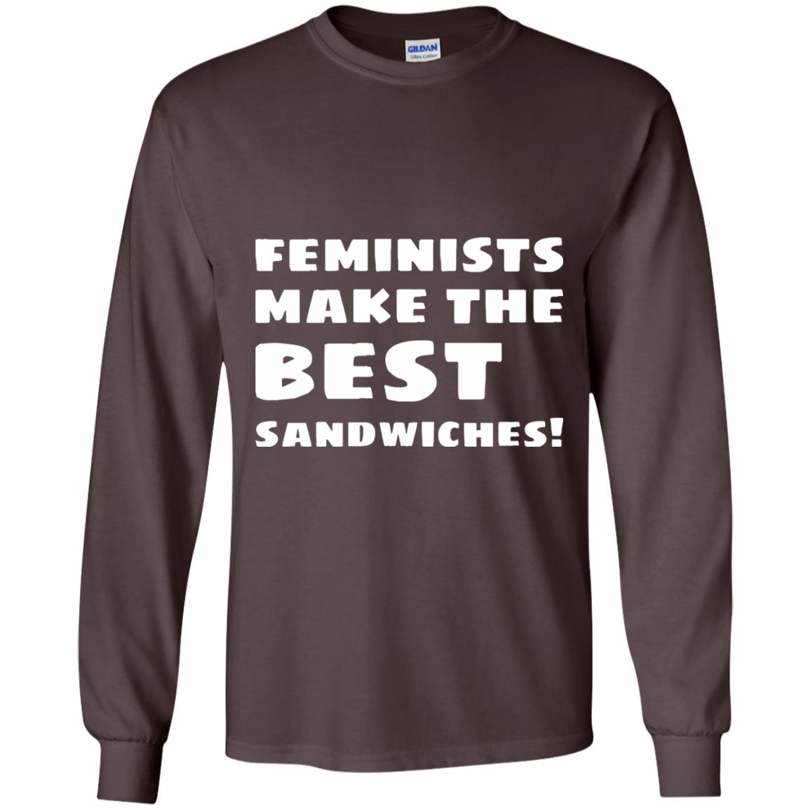 Feminists Make The Best Sandwiches Conversation T-shirt Dark Chocolate