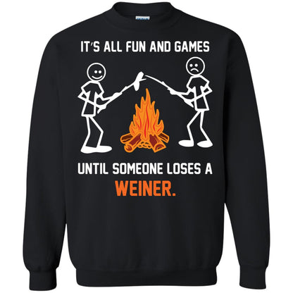 Camper T-shirt It’s All Fun And Games Until Someone Loses A Weiner Black