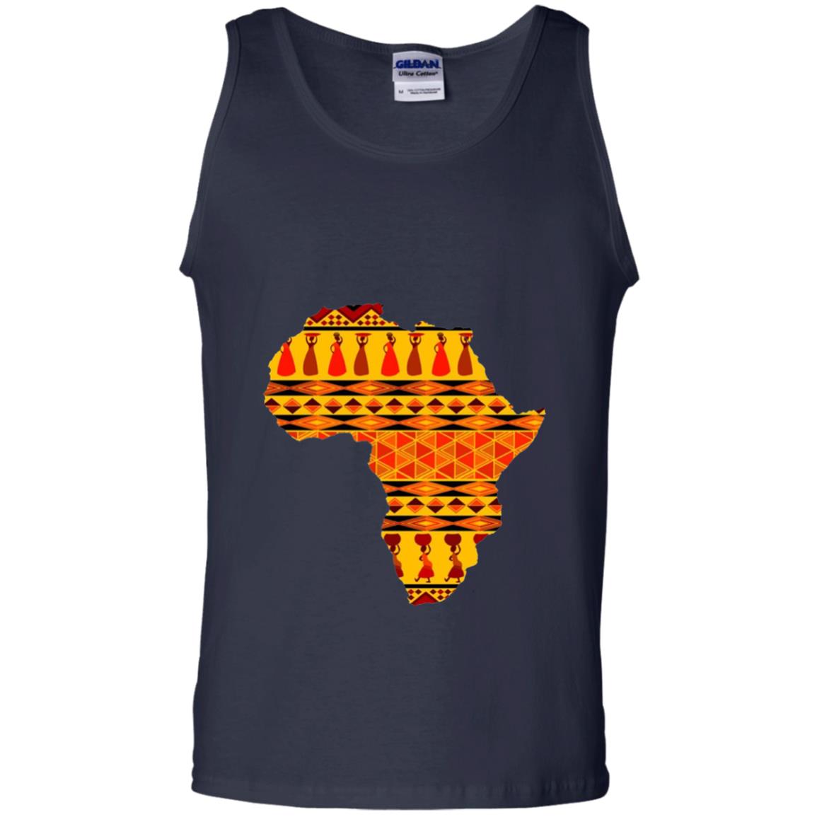 African Pride Ankara Tribal Pattern T-shirt Navy