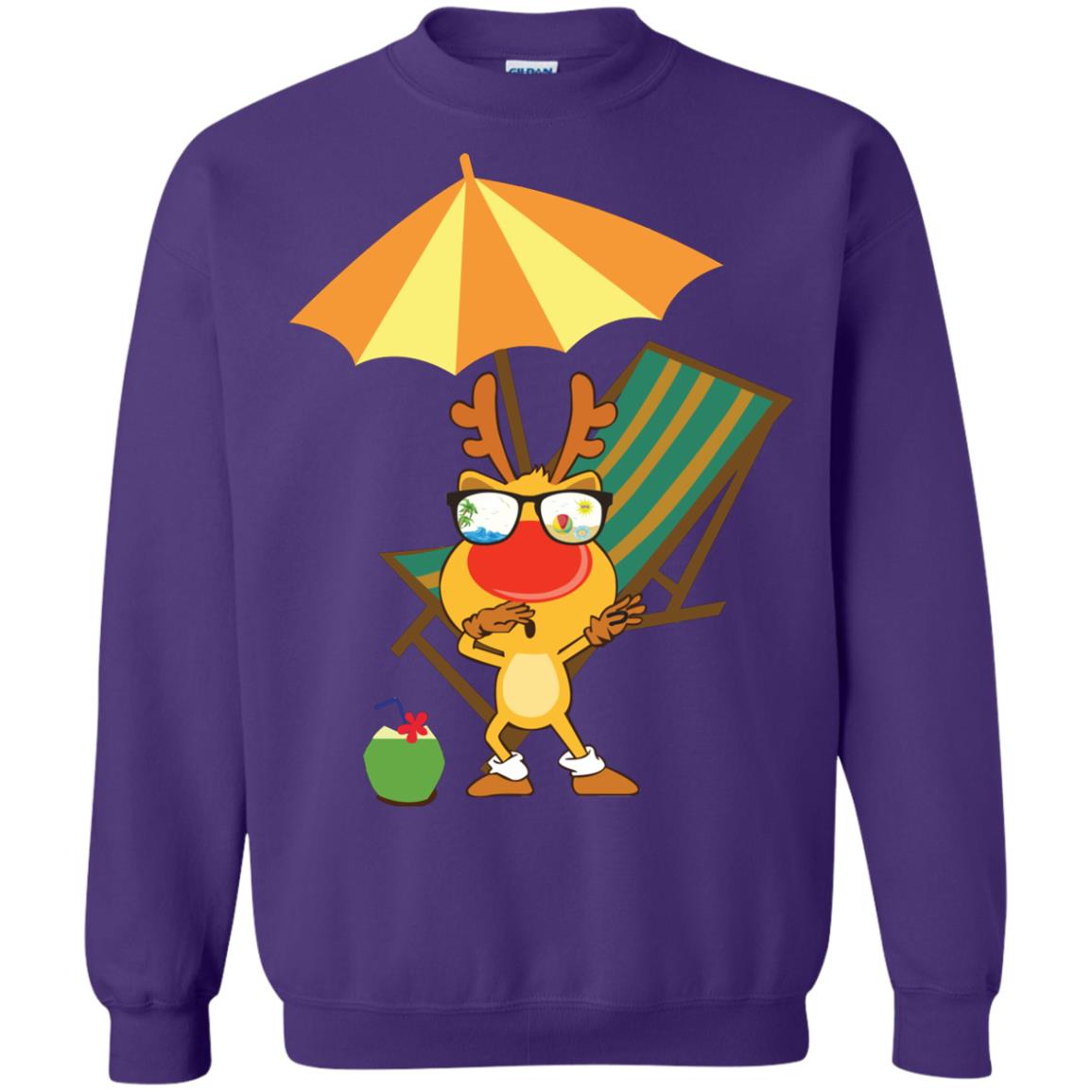 Dabbing Reindeer With Sunglasses Celebrate Xmas In July 2018 Shirt Purple