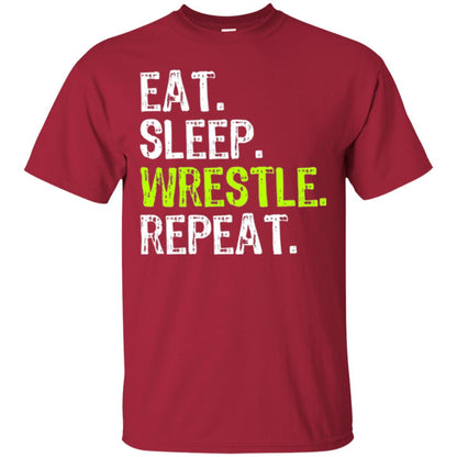 Wrestling T-shirt Eat Sleep Wrestle Repeat Cardinal