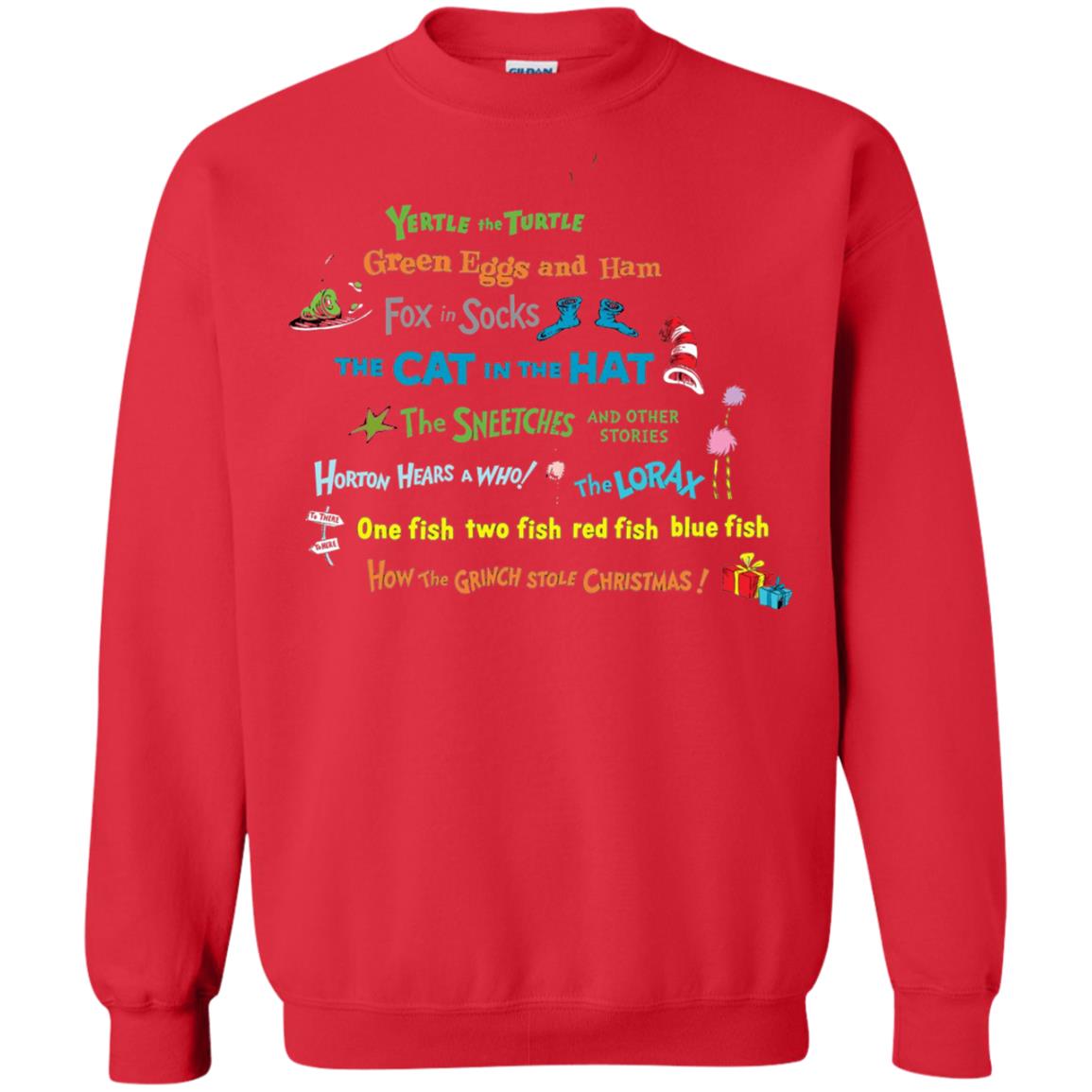 Read Across America Day T-shirt Dr. Seuss Book Title T-shirt Red