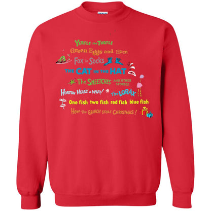 Read Across America Day T-shirt Dr. Seuss Book Title T-shirt Red