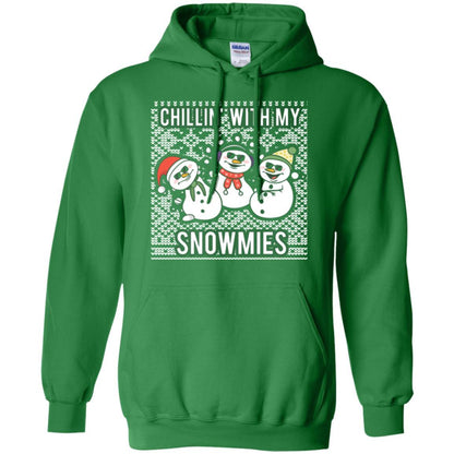 Christmas T-shirt Chillin' With My Snowmies Irish Green