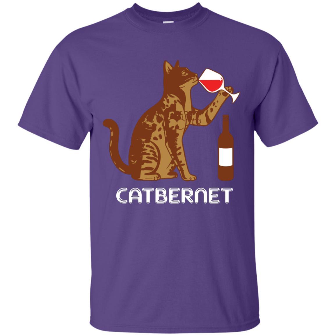 Cat Lovers T-shirt Catbernet Cat Wine Purple