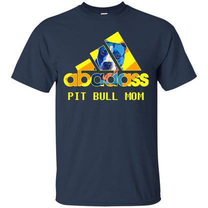 Abadass Pit Bull Mom Mommy Loves Pitbull Shirt Navy