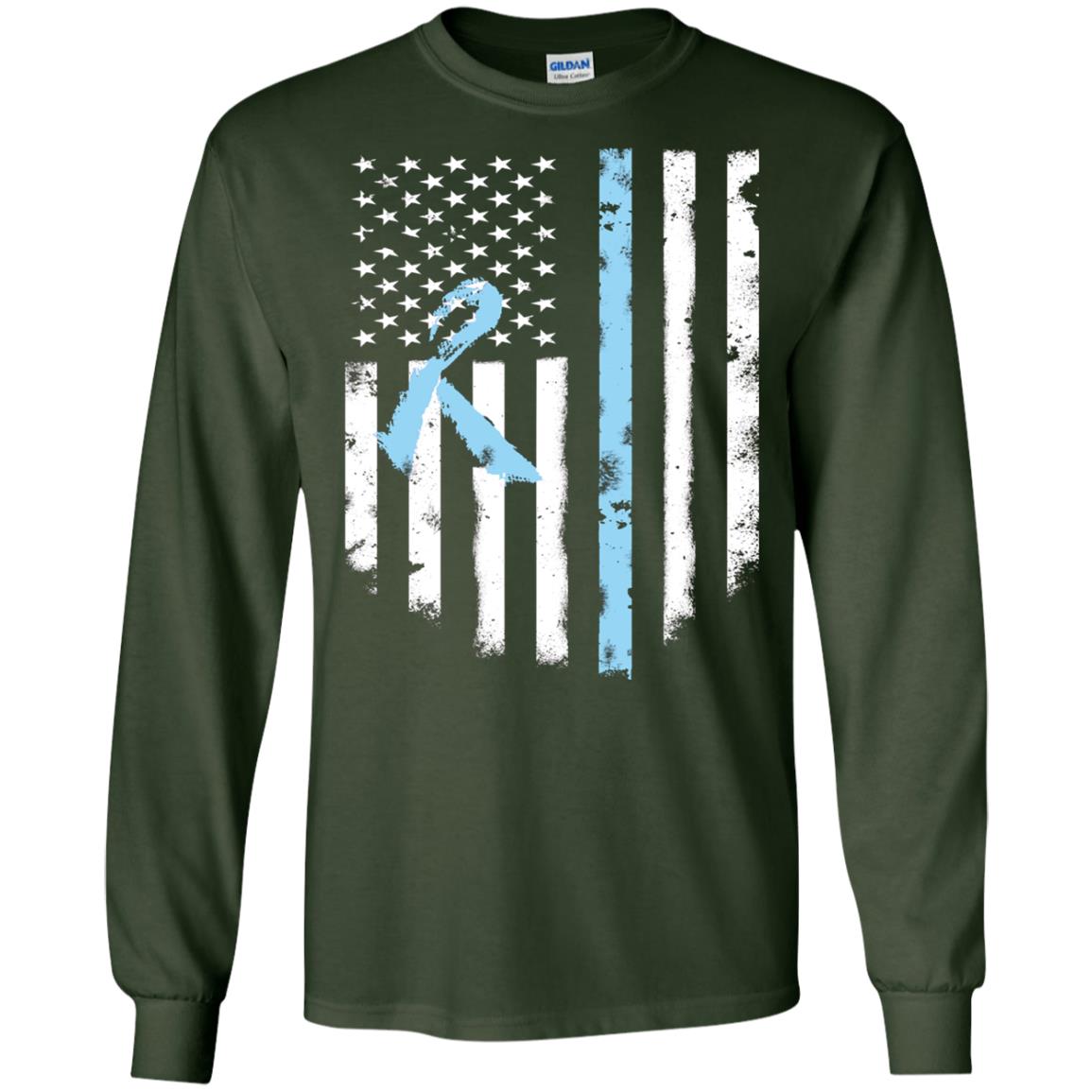 Ribbon American Flag Prostate Cancer Awareness Shirt Forest Green