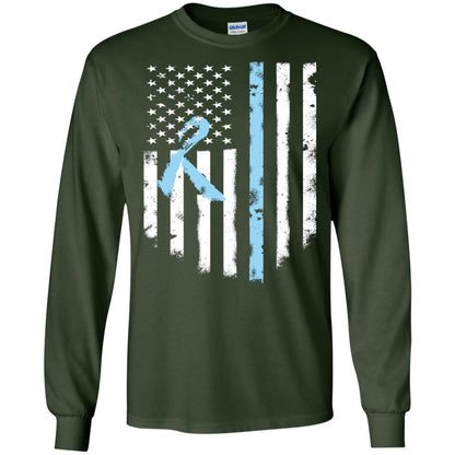 Ribbon American Flag Prostate Cancer Awareness Shirt Forest Green