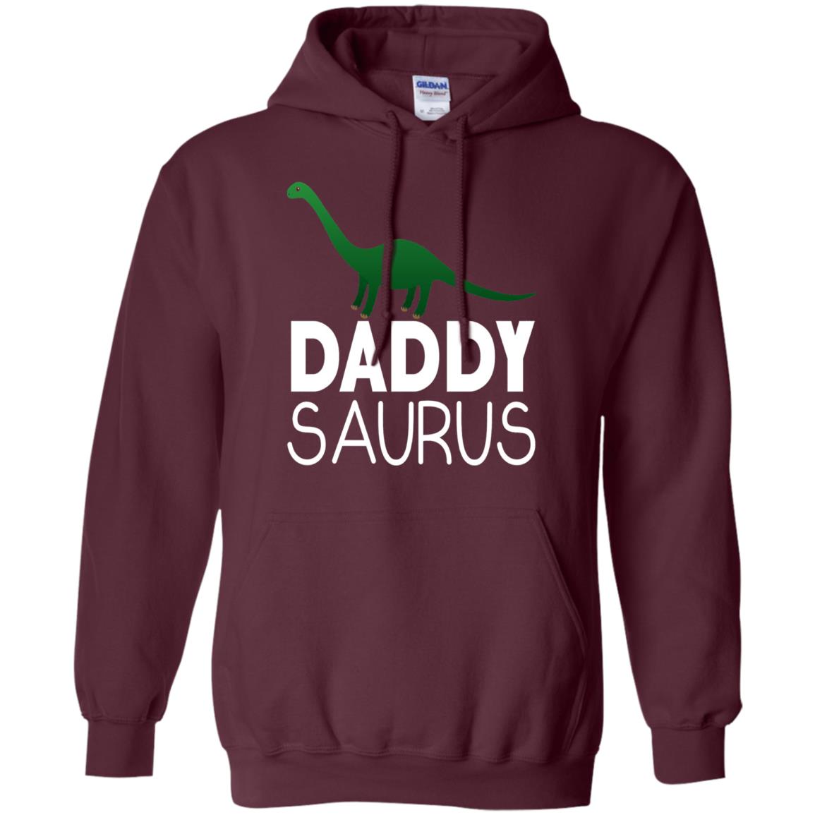 Daddy Saurus Dinosaur Matching Daddy T-shirt Maroon