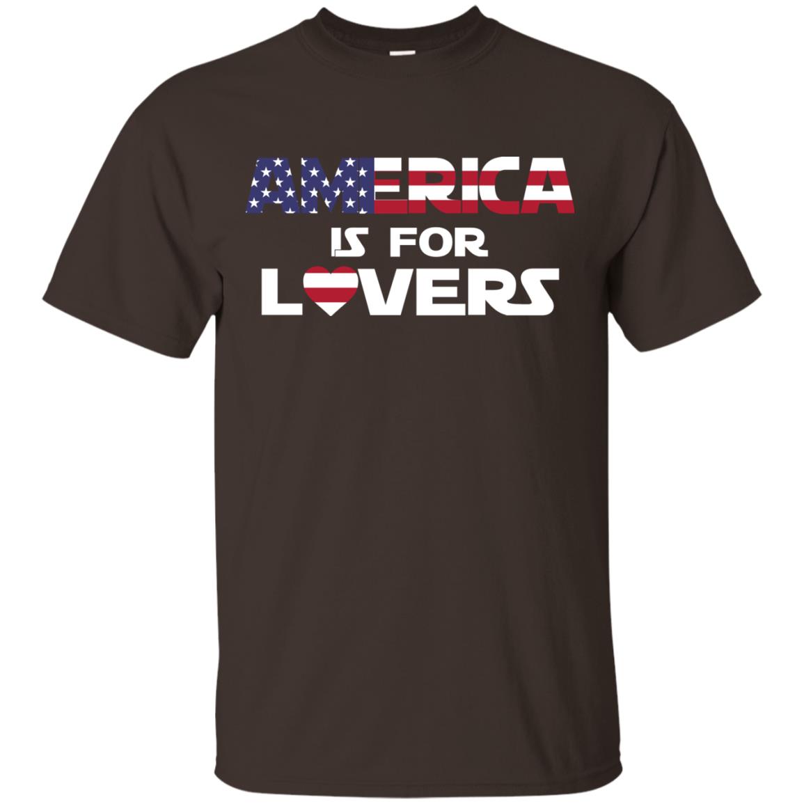 America Is For Lovers Flag Of United States Shirt Dark Chocolate