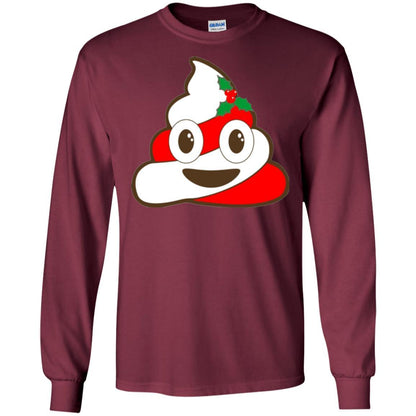Funny Christmas T-shirt Poop Emojis Christmas Maroon