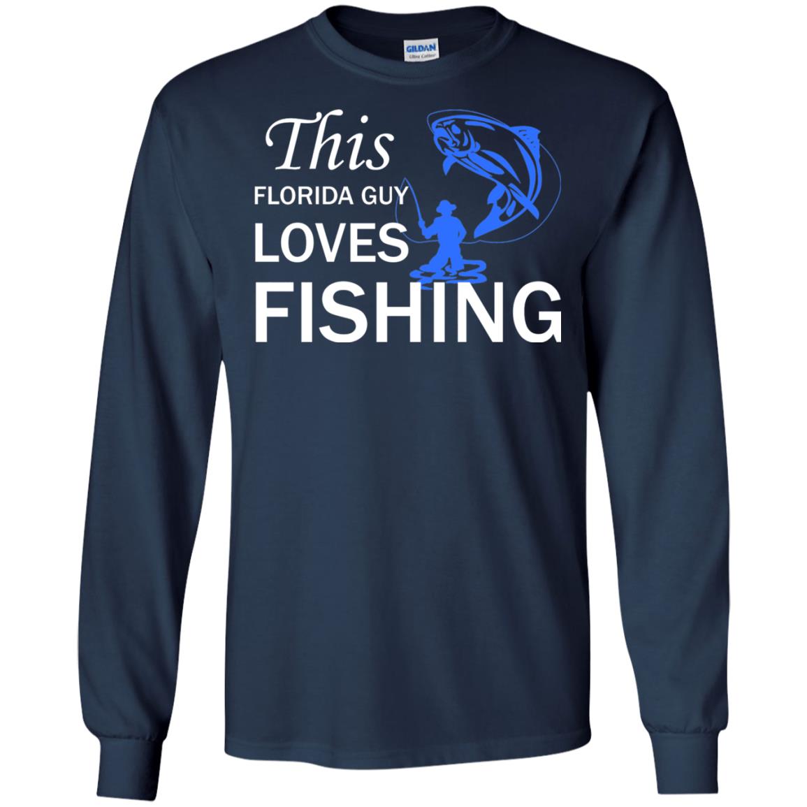 This Florida Guy Love Fishing Fisherman T-shirt Navy