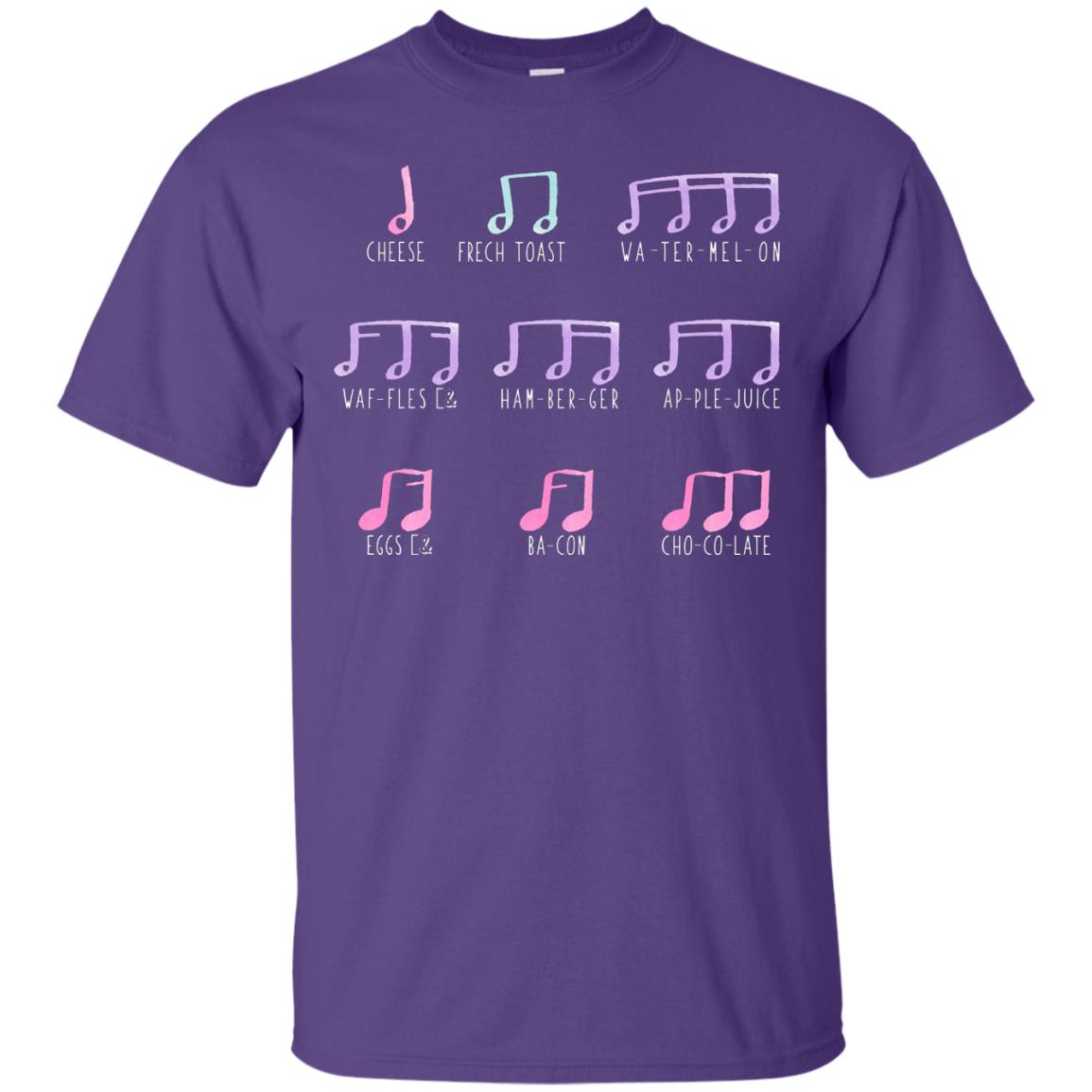 Music Is Like Food Funny Music Note Shirt Purple