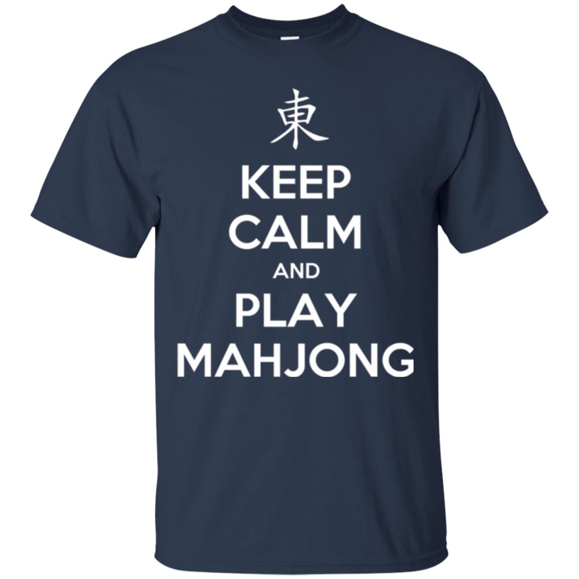 Mahjong Lovers T-shirt Keep Calm And Play Mahjong Navy