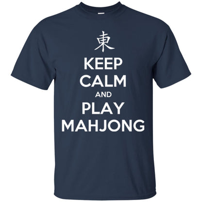 Mahjong Lovers T-shirt Keep Calm And Play Mahjong Navy