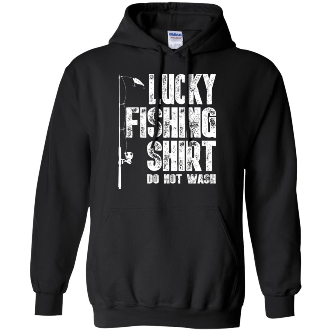 Fisherman T-shirt Lucky Fishing Shirt Do Not Wash Black