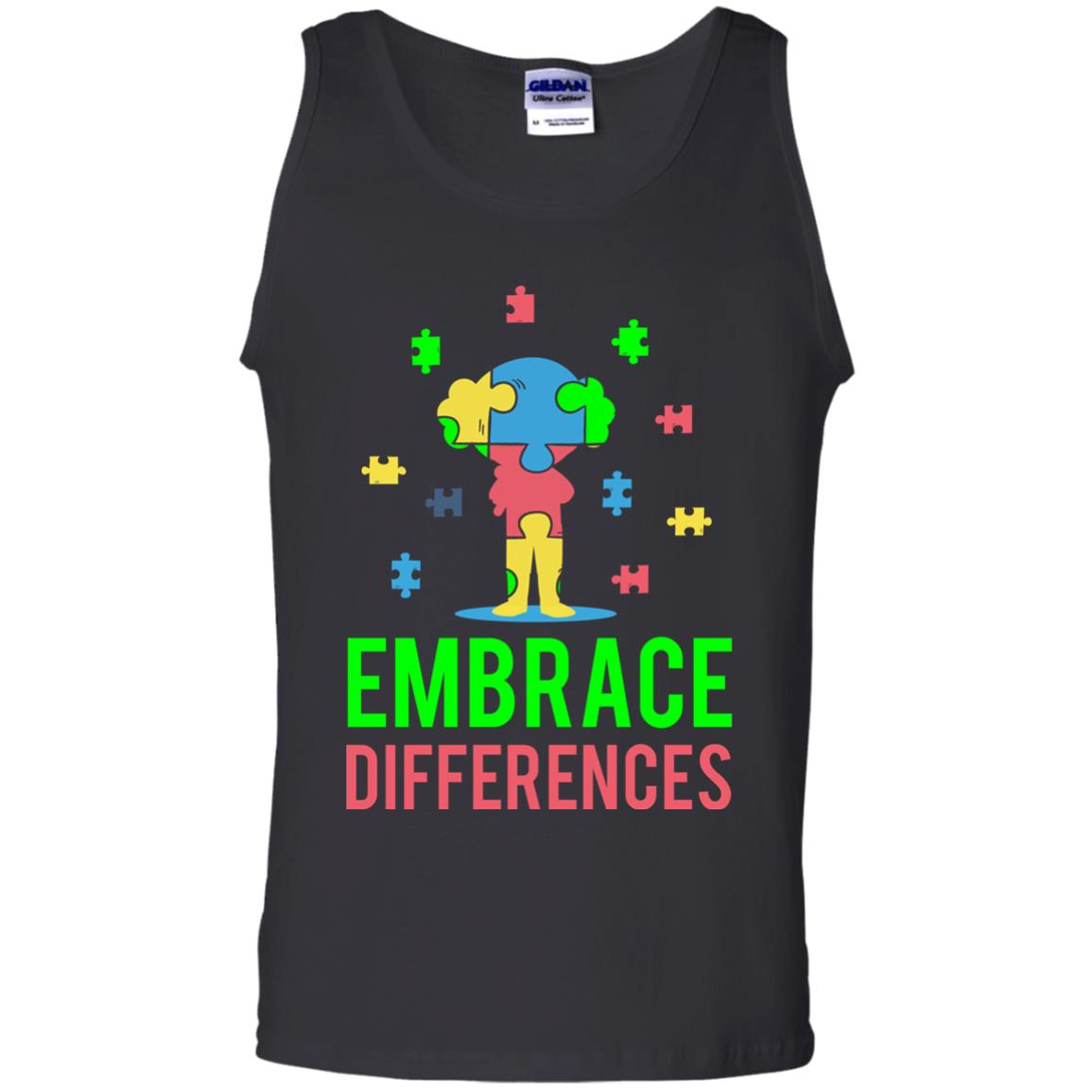 Autism Awareness T-shirt Embrace Differences Black
