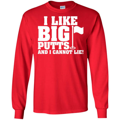 I Like Big Putts And I Cannot Lie Funny Golf Lover T-shirt Red