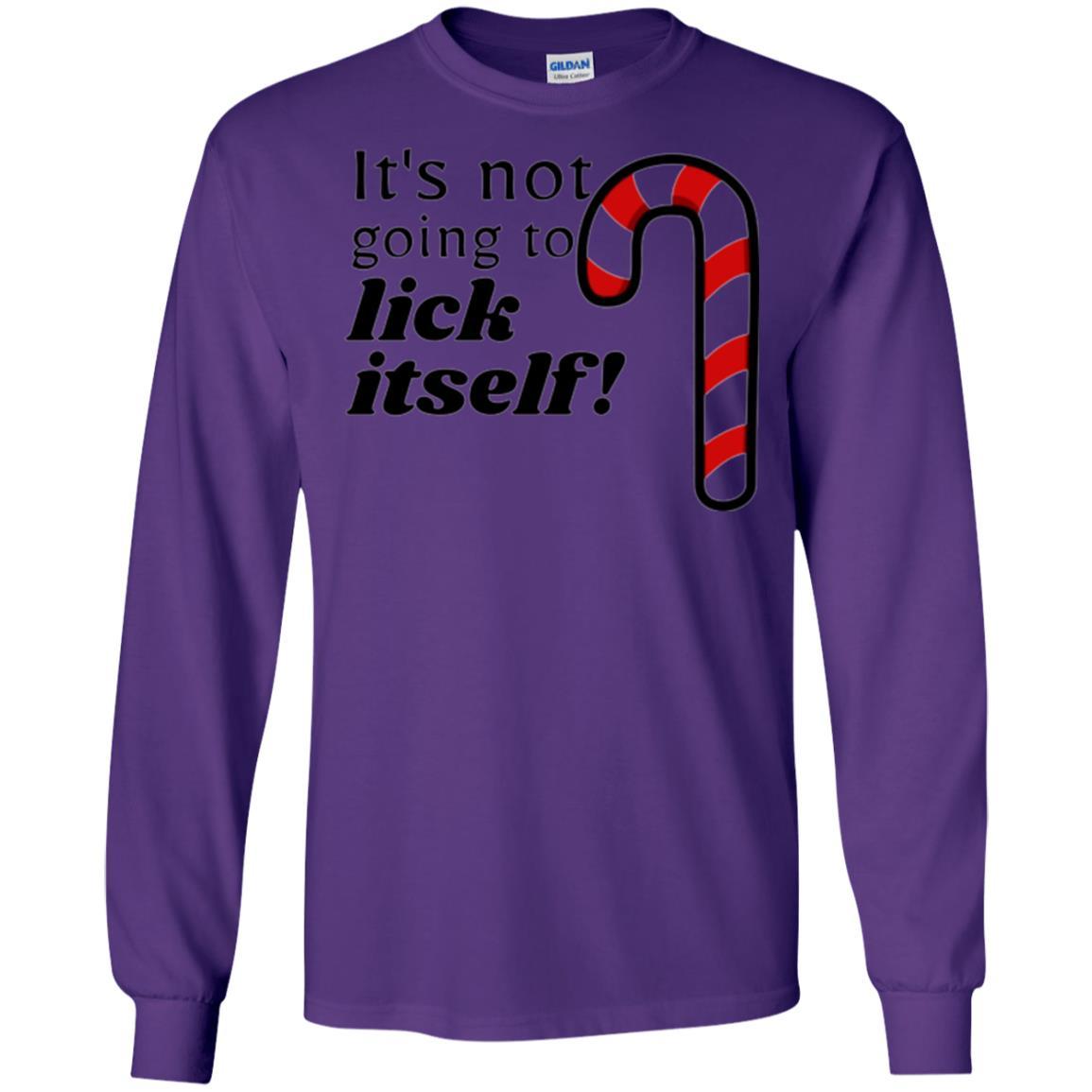 Christmas T-shirt It_s Not Going To Lick Itself Purple
