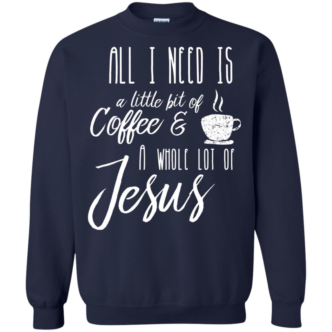 Christian T-shirt All I Need Is A Little Bit Of Coffee Navy