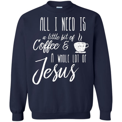 Christian T-shirt All I Need Is A Little Bit Of Coffee Navy