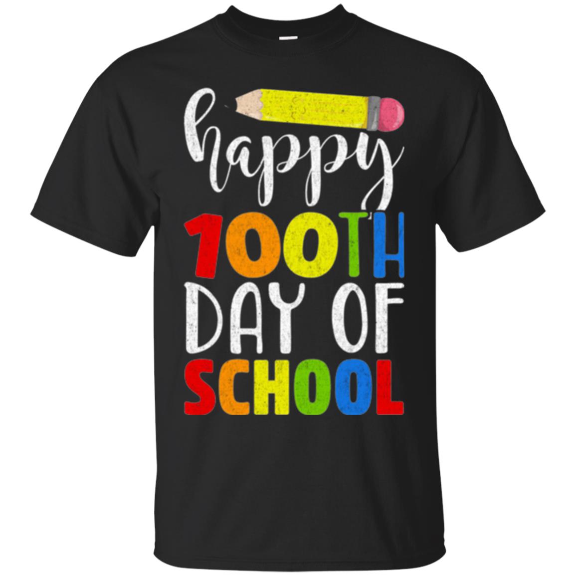 Happy 100th Day Of School Teacher T-shirt Black
