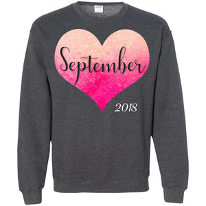 Pregnancy Reveal Announcement Party September 2018 ShirtG180 Gildan Crewneck Pullover Sweatshirt 8 oz.
