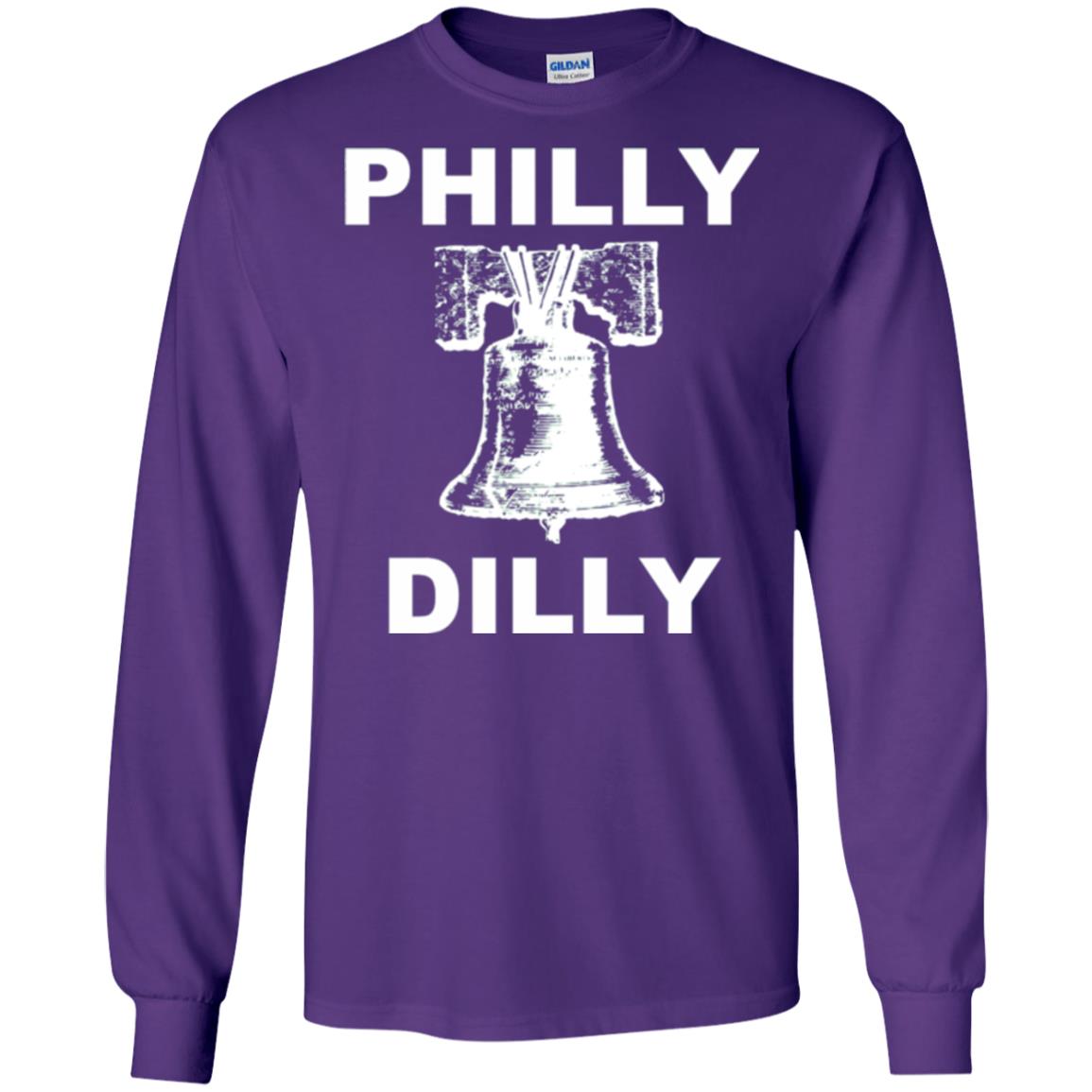 Football T-shirt Philly Dilly With Liberty Bell And Crack Philadelphia Purple