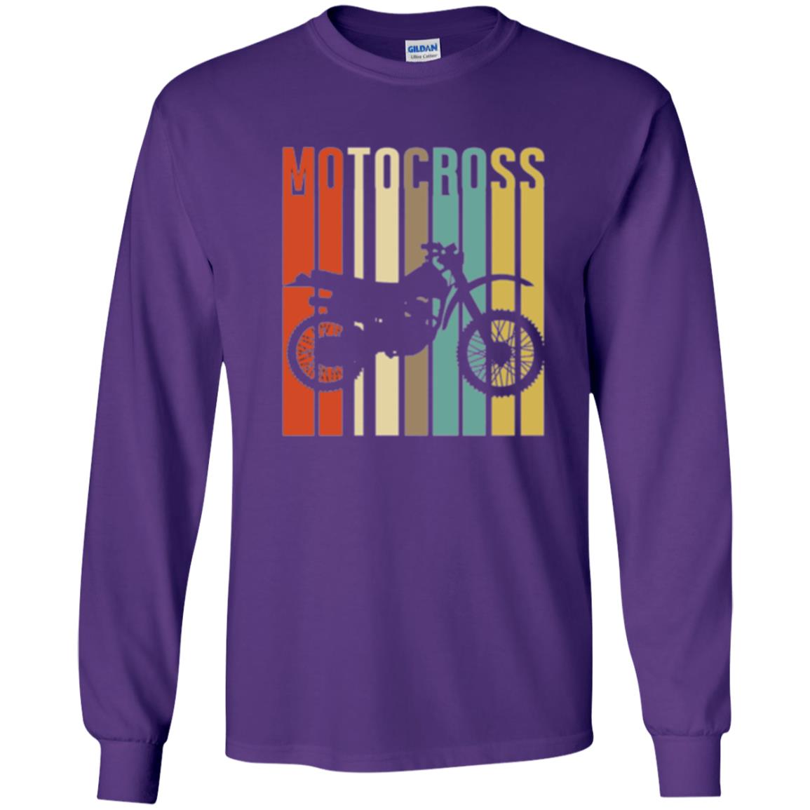Dirt Bike Silhouette T-shirt Cool Vintage Motocross Purple