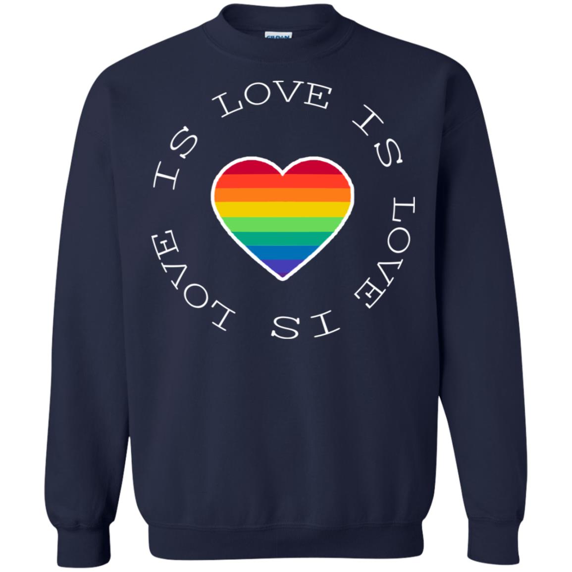 Love Is Love Rainbow Heart Lgbt Support Gift Shirt Navy