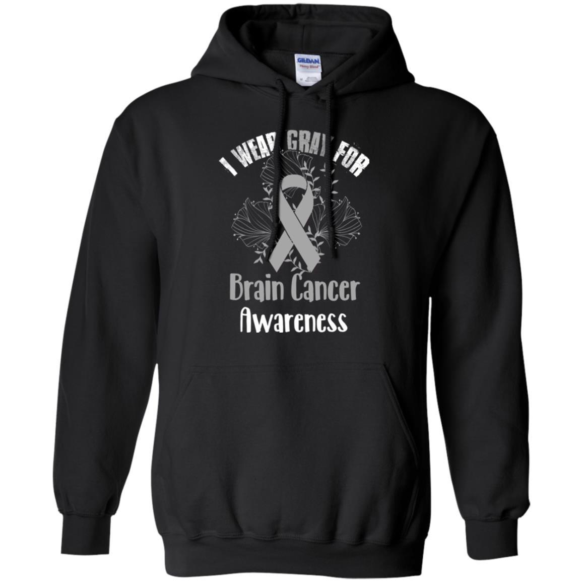 I Wear Gray For Brain Cancer Awareness T-shirt Black