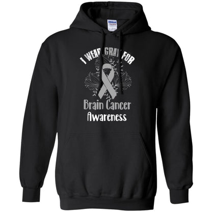I Wear Gray For Brain Cancer Awareness T-shirt Black