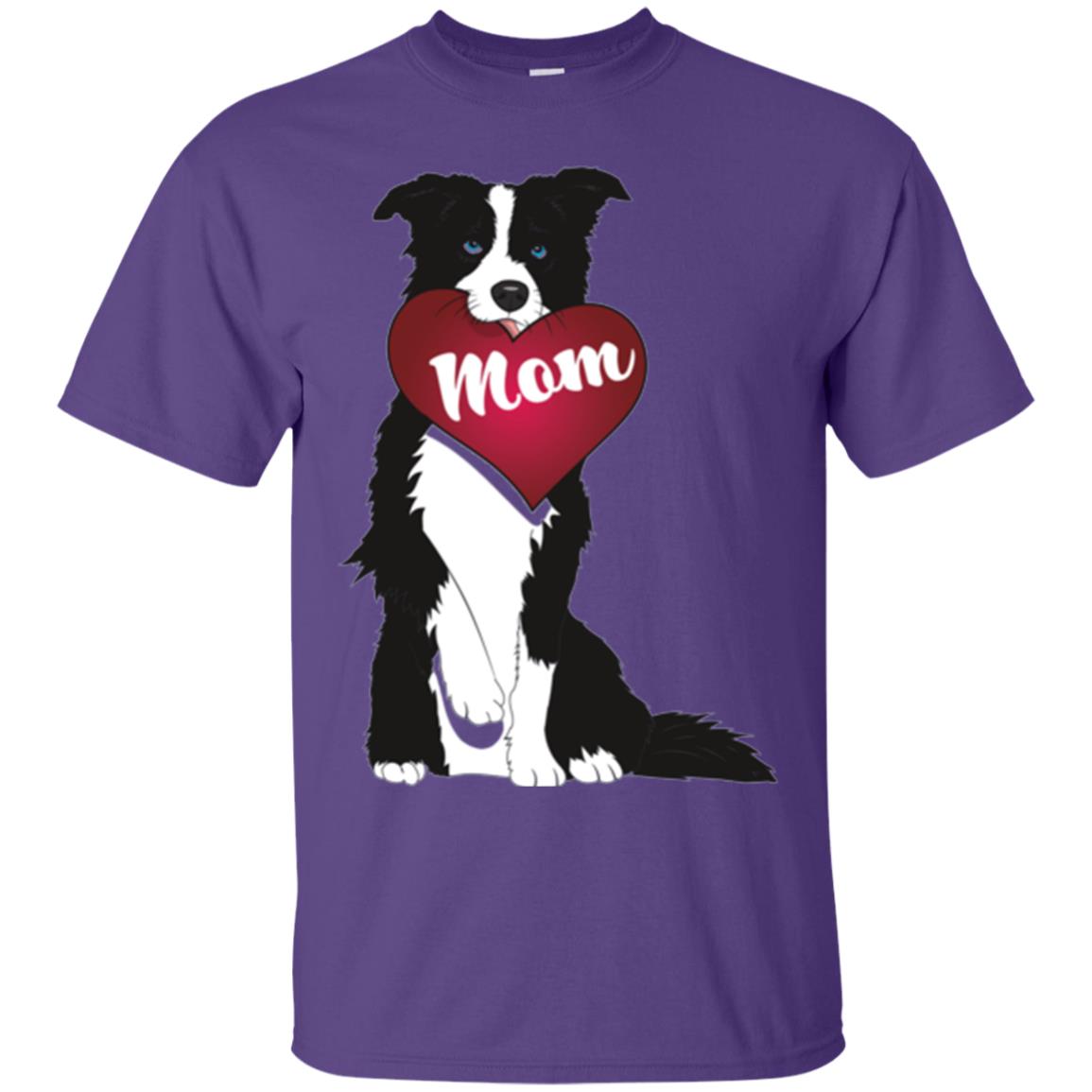 Dog Lover T-sshirt Border Collie Fetching Valentine Heart Purple