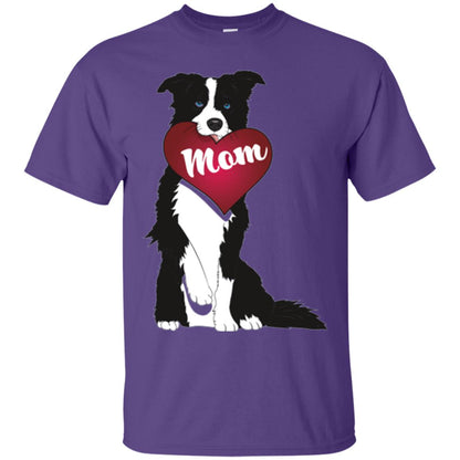 Dog Lover T-sshirt Border Collie Fetching Valentine Heart Purple