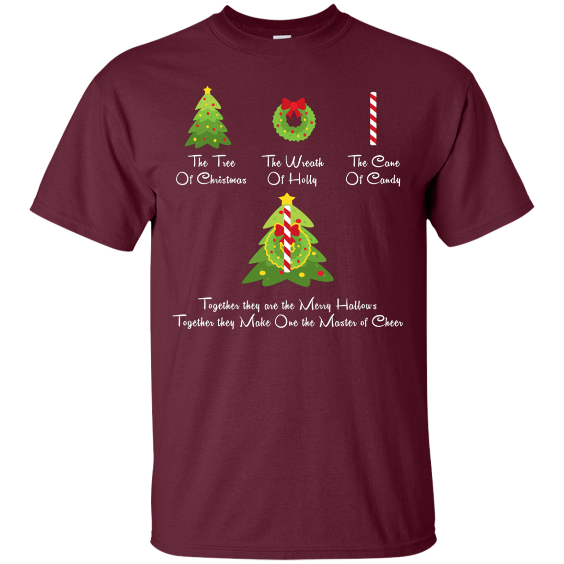 The Tree Of Christmas T-Shirt Maroon